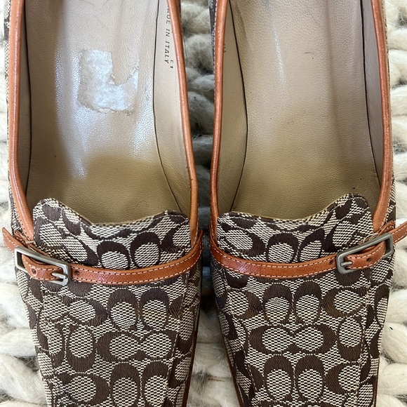 Coach Logo Square Toe Pumps - Picture 10 of 12